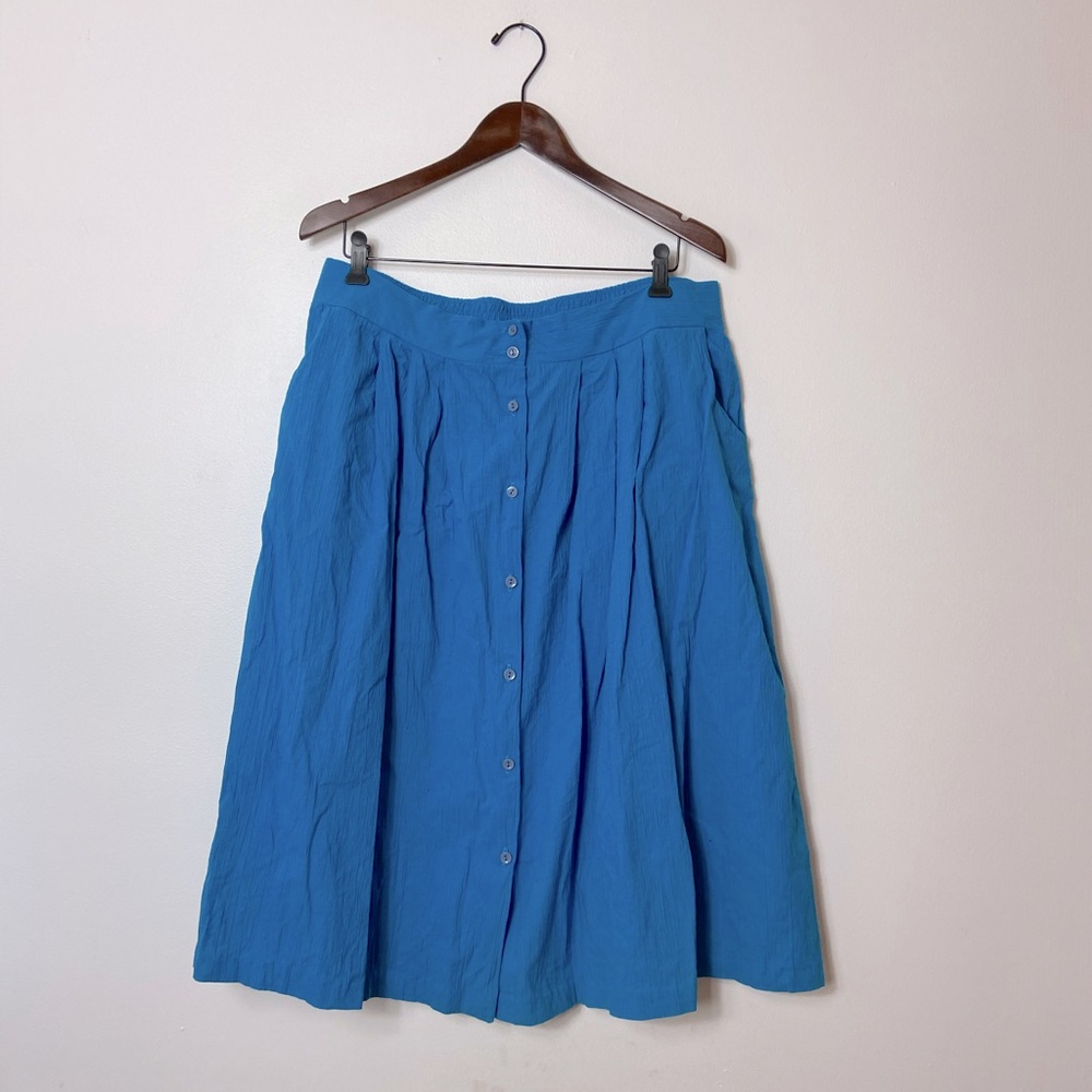 Vintage Blue Button Down Skirt